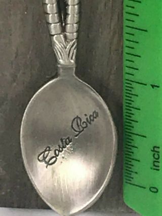 Costa Rica Collectible Pewter Souvenir Spoon Made In China