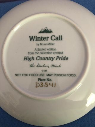 Winter Call Plate By Bruce Miller Danbury High Country Pride Plate 2