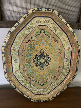 Vintage Daher Decorated Ware Tray England.  Floral And Butterfly Design