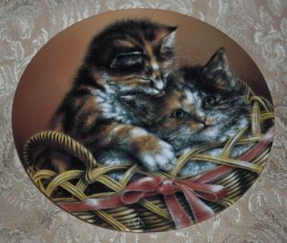 Bradex Cat Collectors Plate Cody & Courtney Alexei Isakov Baskets Of Love W/