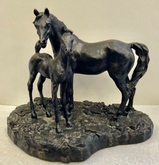 Lanford Monroe Horse Sculpture Remington Style Bronze The Young Stallion