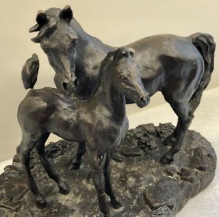 Lanford Monroe Horse Sculpture Remington Style Bronze The Young Stallion 2