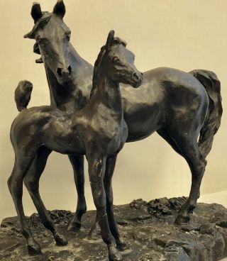Lanford Monroe Horse Sculpture Remington Style Bronze The Young Stallion 5