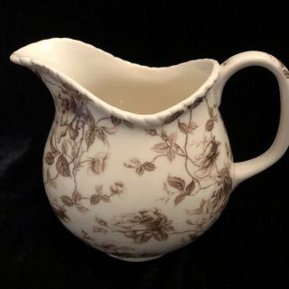 I Godinger & Co Brown Rambling Rose Pitcher,  5 1/2” Tall 6 1/2” From Tip To Tip.