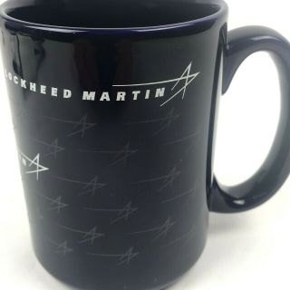 Lockheed Martin Black Coffee Tea Cup Mug Airplane Aerospace Defense Airforce