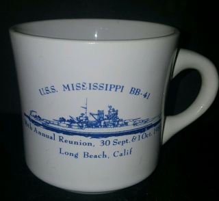 Uss Mississippi Bb - 41 36 Annual Reuinion 1983 Coffee Mug Cup 10 Oz