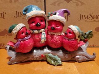 Jim Shore 4058797 " Sing For The Seasons " Cardinal Family On Branch