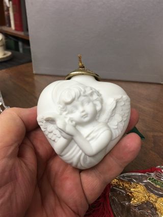 Wedgwood Puffed Heart Christmas Ornament