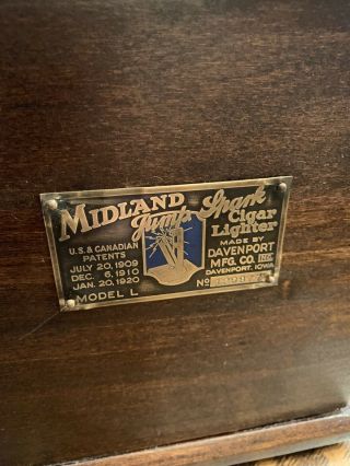 Antique Midland Jump Spark Cigar Lighter Mahogany 3