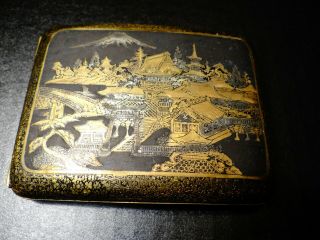 Vintage Post Ww2 Japanese Inlaid Mixed Metal Cigarette Case Holder