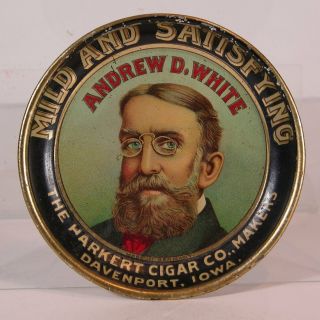 C1905 Andrew D White Cigars Tin Lithograph Tip Tray - Litho Tray