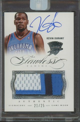 2012 - 13 Flawless Kevin Durant Thunder 3 - Color Game Patch Auto 21/25