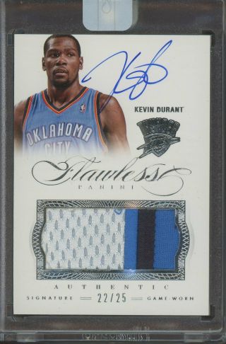 2012 - 13 Flawless Kevin Durant Thunder 3 - Color Game Patch Auto 22/25
