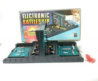 Vintage 1982 Milton Bradley Electronic Battleship Board Game W/ Code Book,  Box