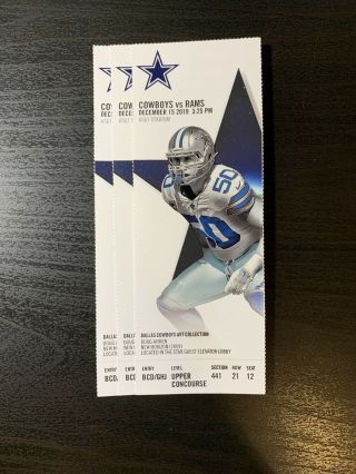Los Angeles Rams Vs Dallas Cowboys - Ticket Stub - December 15,  2019
