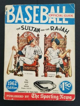 Vintage Official Baseball Guide 1962 The Sporting News (babe Ruth)