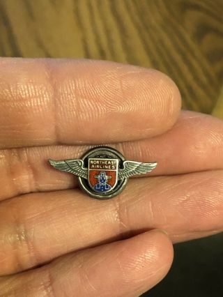 Rare Vintage Northeast Airlines Sterling Silver Wing Service Award Pin.
