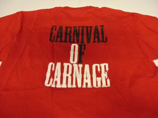Rock T Shirt Vintage INSANE CLOWN POSSE Carnival of Carnage Tour RED Size XL 2