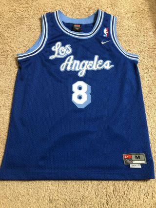 Vintage Authentic Nike Los Angeles Lakers Kobe Bryant Retro Blue Nba Jersey Sz M