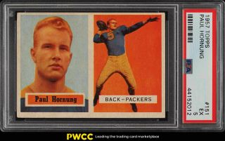 1957 Topps Football Paul Hornung Rookie Rc 151 Psa 5 Ex (pwcc)