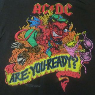 1990 Ac/dc Razors Edge Lg T Shirt Vintage - Us Dateback 1990