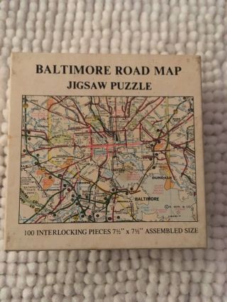 Vintage C.  1973 Pic Me Up By Gameophiles Unlimited Inc.  Baltimore Road Map Puzzle