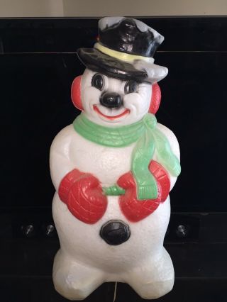 Vintage Snowman Blow Mold Made In Usa 30 " Lighted