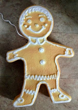24 " Union Gingerbread Man Lighted Christmas Blow Mold Decoration Vintage 1986