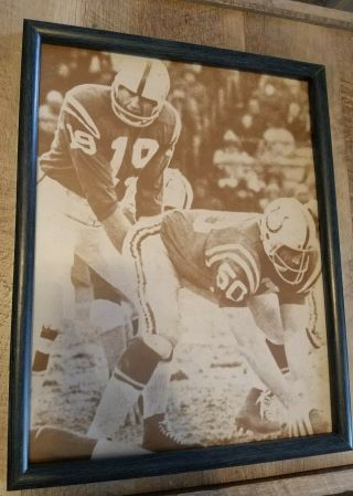 Johnny Unitas Baltimore Colts Nfl Action Photo Vintage 11 X 14 Framed