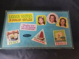 Vintage 1962 (3) Lennon Sisters Paper Doll Suitcase W/ Partial Contents Whitman