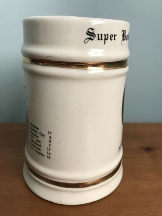 Vtg 1975 Pittsburgh Steelers Bowl X Champions Ceramic Mug Stein Rare 5.  5 
