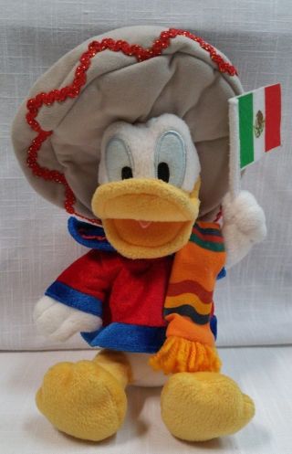 Vintage Walt Disney World Donald Duck Sombrero Mexico With Flag World Cup