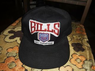 Vtg 1990 Buffalo Bills Bowl Xxv 25 Afc Champs Era Hat Snapback Hat Cap