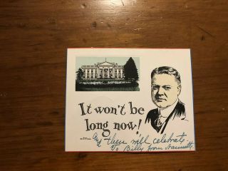 Vintage President Herbert Hoover With White House Political Postcard @1926
