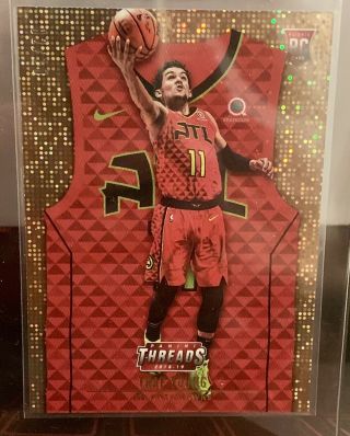 Trae Young (2/10) 2018 - 19 Panini Threads Gold Dazzle Icon Rc Card 183 Serial 2