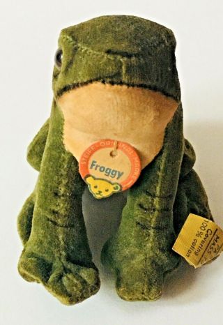 Vintage Steiff Frog “froggy” With All Id