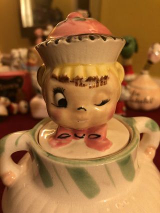 Holt Howard Era/enesco /sweet Shoppe Winking Cupcake Girl Condiment Jar/nr