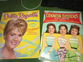 Vintage 1962 Debbie Reynolds,  1963 Lennon Sisters Paper Dolls Whitman Folders