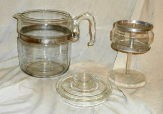 Vintage Flameware Pyrex Glass 9 Cup Coffee Pot Percolator Complete 7759 Look