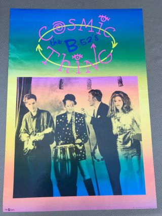 Rare.  Vintage B - 52s Cosmic Thing Poster 23x33 " Wave Rock Pop Music 80s 90s