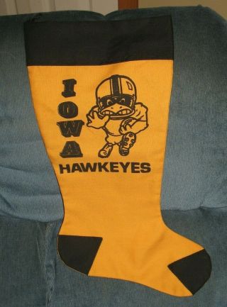 Vintage University Of Iowa Hawkeyes Football Herky The Hawk Christmas Stocking