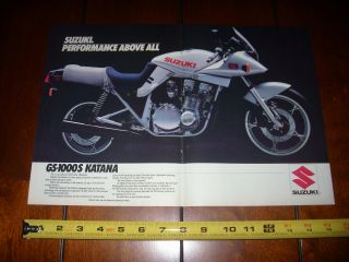 1982 Suzuki Gs 1000s Katana 2 Page Ad