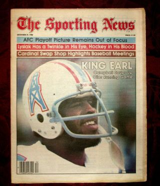 Sporting News Newspaper December 27 1980 Earl Campbell Houston Oilers Nfl