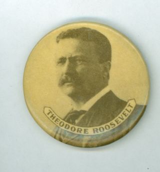 Vintage 1904 President Theodore Roosevelt Political Campaign Pinback Button 1.  25