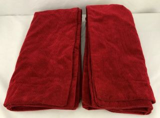 Set Of 2 Vintage Ralph Lauren Polo Red Corduroy European Square Pillow Sham