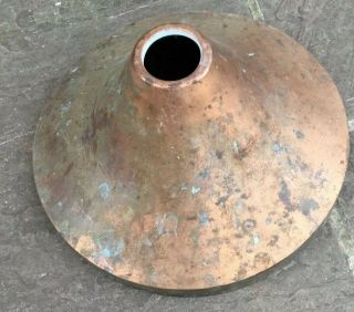 Large Vintage Industrial Copper Lampshade /light Fitting For Restoration