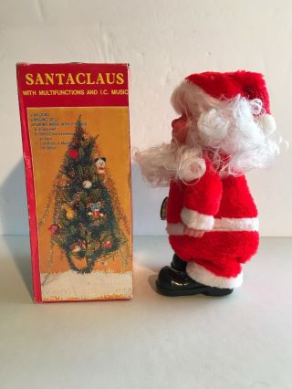 Vintage WALKING SANTA CLAUS Musical Toy Plays 3 Christmas Songs Boxed 2