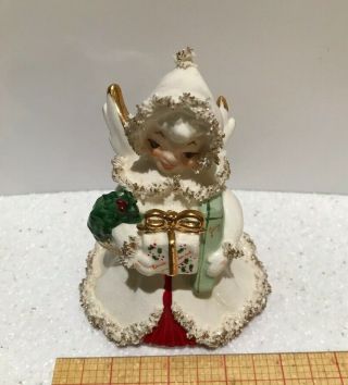 Vintage Mid Century Napco Spaghetti Trim Christmas Angel Figurine S116B Japan 3