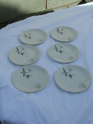 A Vintage Set Of Six 9.  25 " Oval Plates Johnston Brothers Flying Gees From 1950 