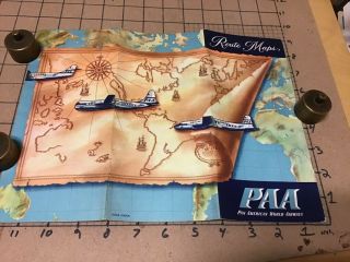 Vintage: Pan Am Paa Pan American World Airways Route Maps